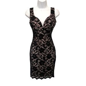 Honey and Rosie Lace Bodycon Dress Sz S Dark Romantic Whimsigoth Illusion Sexy